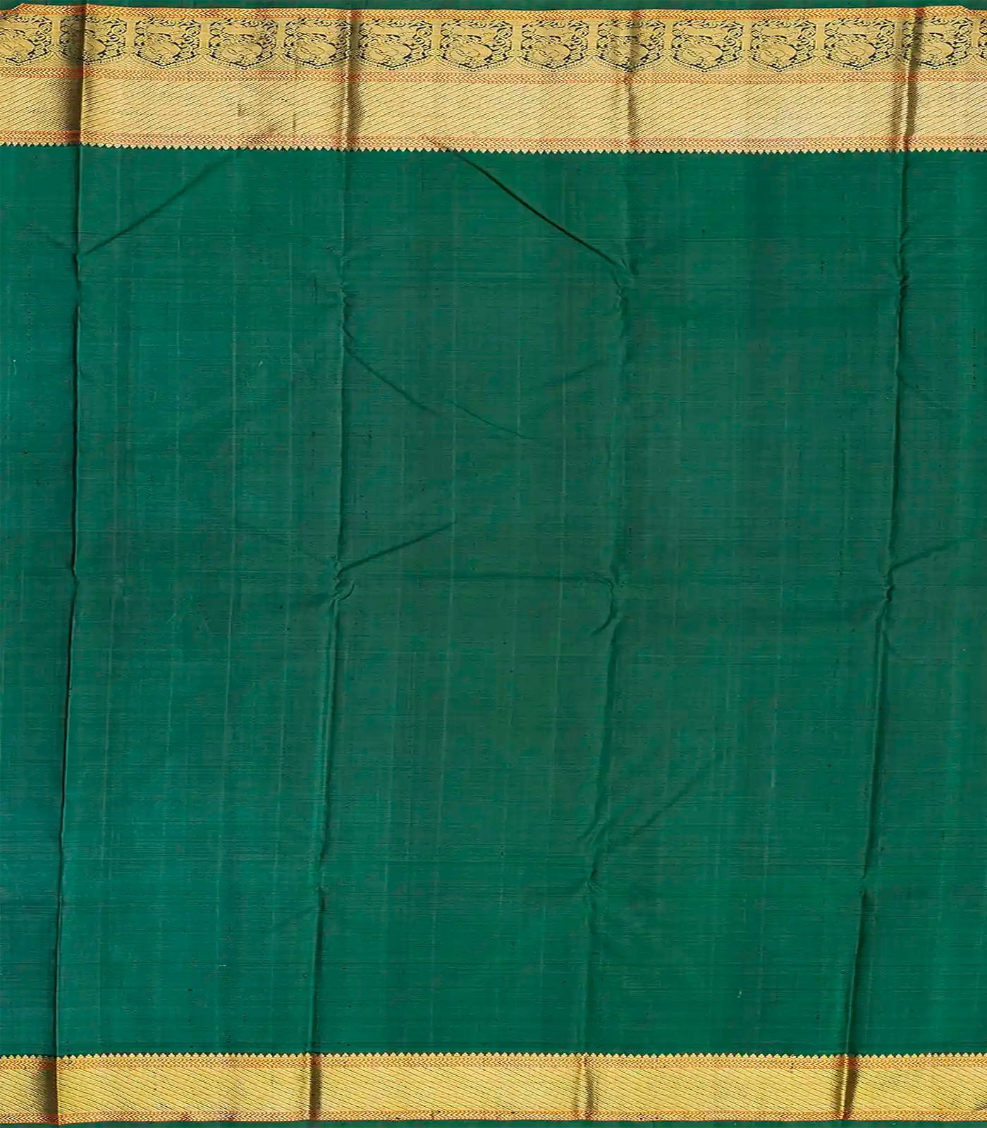 Maroon Handloom Kanchipuram Silk Saree With Floral Stripes-Maroon