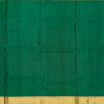 Grey Handloom Kanchipuram Silk Saree With Floral Stripes-Grey