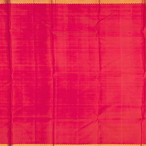 Red Handloom Kanchipuram Silk Saree With Floral Buttas-Red