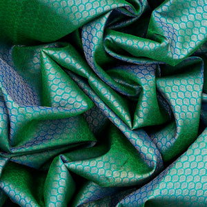 Light Blue Handloom Kanchipuram Silk Saree With Floral Motifs-Light Blue