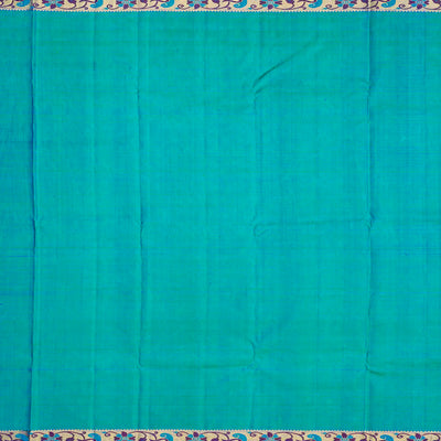 Light Blue Handloom Kanchipuram Silk Saree With Floral Motifs-Light Blue