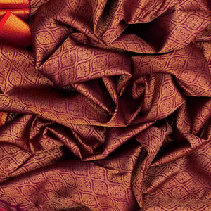 Magenta Handloom Kanchipuram Silk Saree With Floral Motifs -Magenta