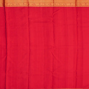 Crimson Handloom Kanchipuram Silk Saree With Kamalam Motifs -Crimson
