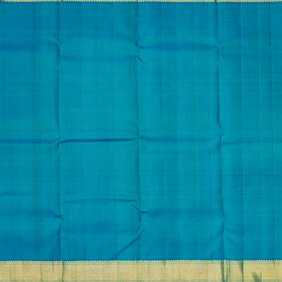 Light Blue Handloom Kanchipuram Silk Saree With Floral Vine Motifs -Light Blue