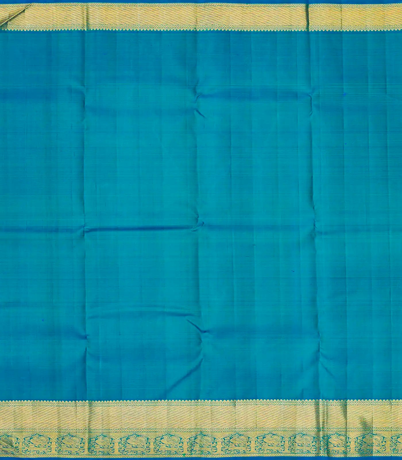 Light Blue Handloom Kanchipuram Silk Saree With Floral Vine Motifs -Light Blue