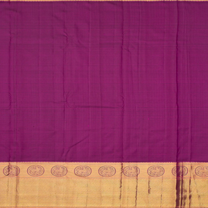 Magenta Handloom Kanchipuram Silk Saree With Gandaberunda Motifs-Magenta