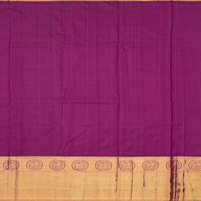 Magenta Handloom Kanchipuram Silk Saree With Gandaberunda Motifs-Magenta