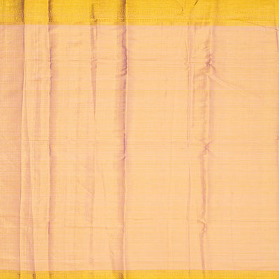 Dusty Pink Handloom Kanchipuram Silk Saree With Diagonal Floral Motifs-Dusty Pink