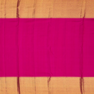 Yellow Handloom Kanchipuram Korvai Silk Saree With Annam Chakaram Motifs-Yellow