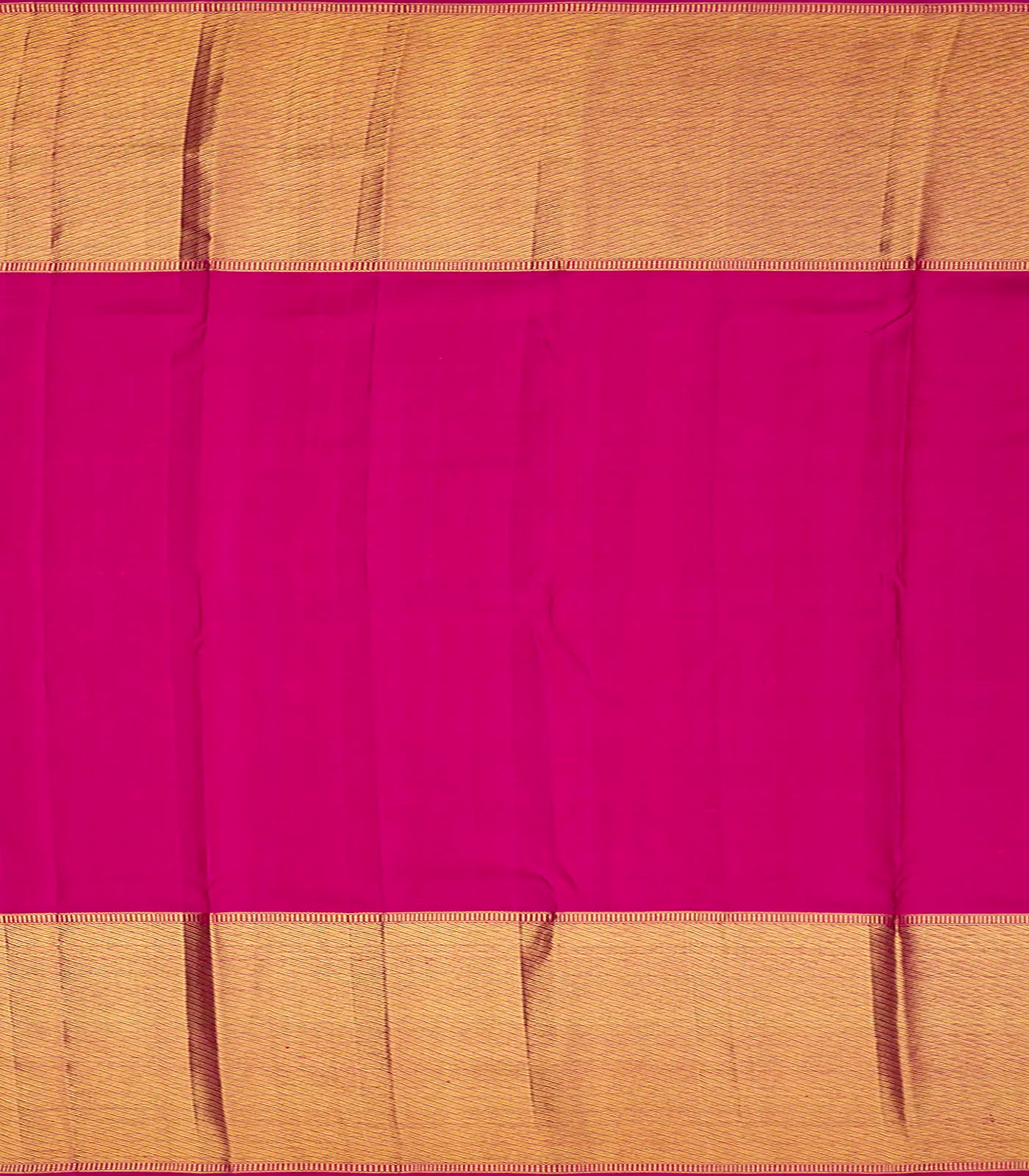 Yellow Handloom Kanchipuram Korvai Silk Saree With Annam Chakaram Motifs-Yellow