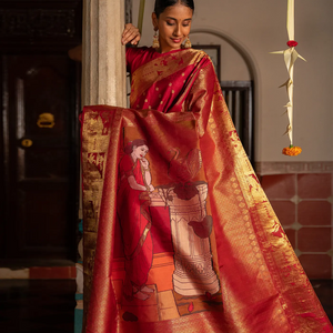 Crimson Handwoven Kanchipuram 