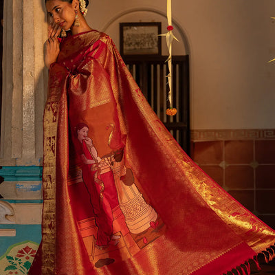 Crimson Handwoven Kanchipuram 
