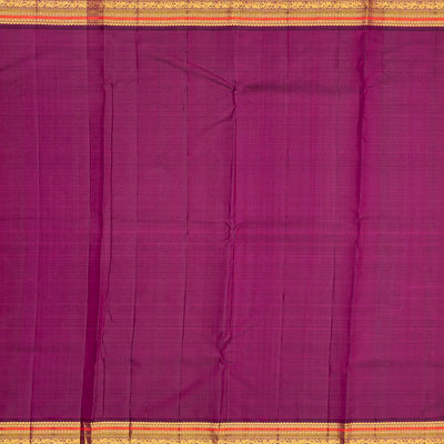 Turquoise Handloom Kanchipuram Korvai Silk Saree With Magenta Border