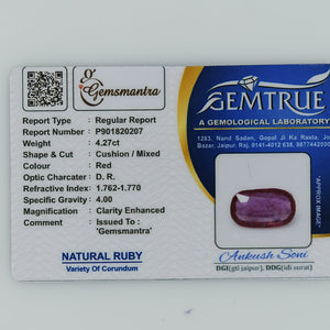 Ruby - 4.27 Carats  (4.697 Ratti)