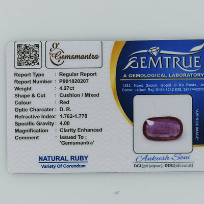 Ruby - 4.27 Carats  (4.697 Ratti)