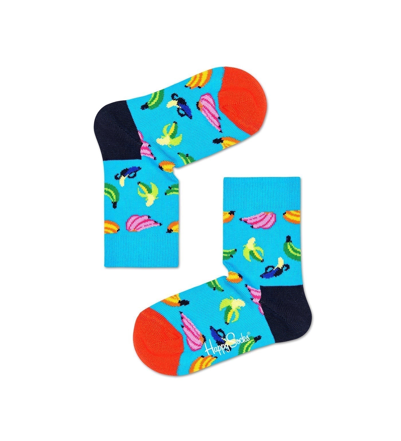 Happy Socks Unisex Banana Design Crew Length Socks for Kids