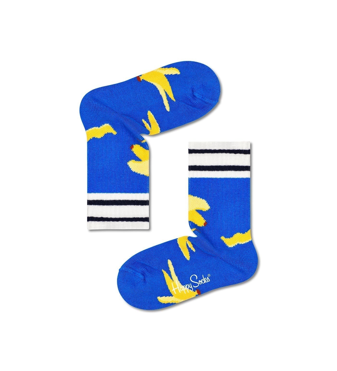 Happy Socks Unisex Banana Break Rib Crew Length Socks for Kids