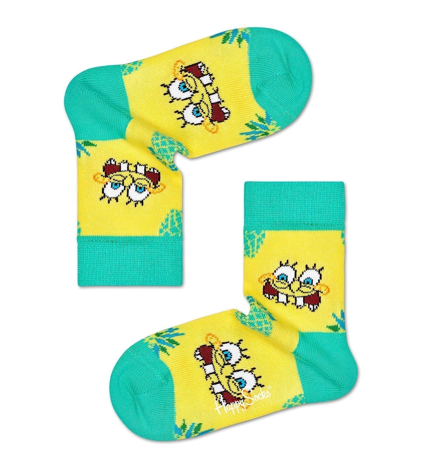 Happy Socks Unisex SpongeBob Fineapple Surprise Crew Length Socks for Kids