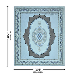 Teal Lotus Sutra Abundance Pure Cotton King Size Bedsheet
