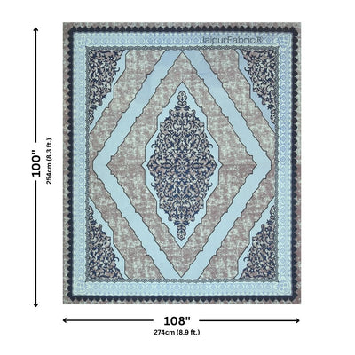 Divine Yantra Teal Harmony Pure Cotton King Size Bedsheet
