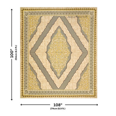 Divine Yantra Golden Harmony Pure Cotton King Size Bedsheet