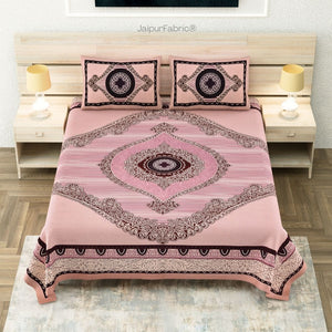 Shubh Labh Blush Elegance Luxurious Pure Cotton King Size Bedsheet