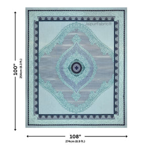 Shubh Labh Teal Elegance Luxurious Pure Cotton King Size Bedsheet