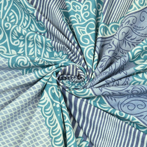 Shubh Labh Teal Elegance Luxurious Pure Cotton King Size Bedsheet