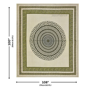 Green Gemoetric Maze Pure Cotton King Size Bedsheet