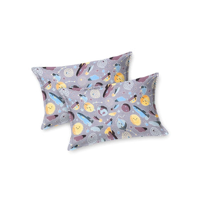 Future Astronaut Purple Soft Cotton Kids Bed Sheet