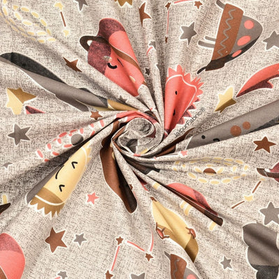 Future Astronaut Beige Soft Cotton Kids Bed Sheet