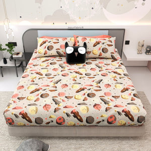 Future Astronaut Beige Soft Cotton Kids Bed Sheet