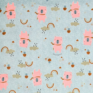 Playtime Pals Blue Pastel Soft Cotton Kids Bed Sheet