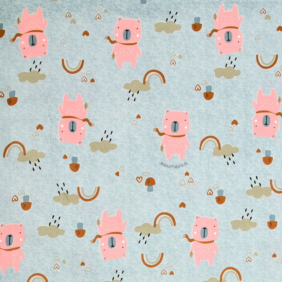 Playtime Pals Blue Pastel Soft Cotton Kids Bed Sheet