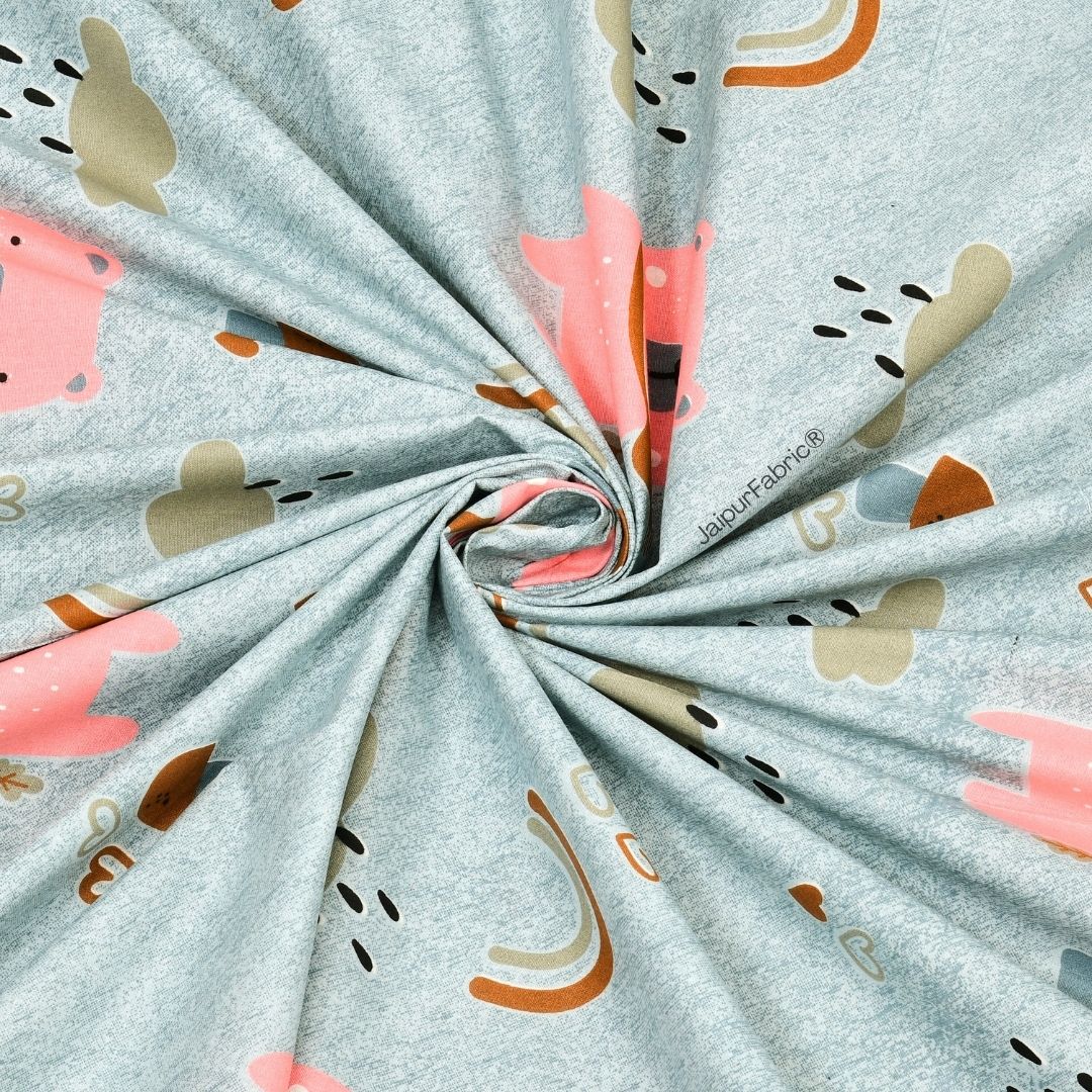 Playtime Pals Blue Pastel Soft Cotton Kids Bed Sheet