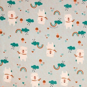Playtime Pals Green Pastel Soft Cotton Kids Bed Sheet Combo of 2