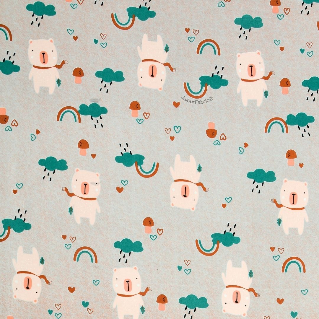 Playtime Pals Green Pastel Soft Cotton Kids Bed Sheet