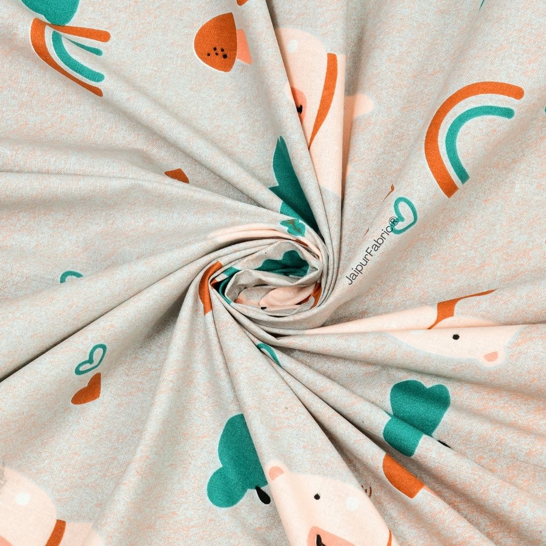 Playtime Pals Green Pastel Soft Cotton Kids Bed Sheet