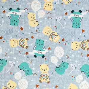 Cuteness Overloaded Blue Soft Cotton Kids Bed Sheet Combo of 2