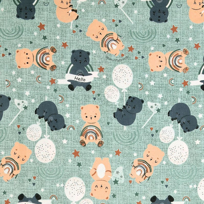 Cuteness Overloaded Green Soft Cotton Kids Bed Sheet