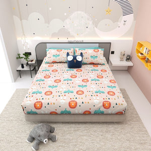 Animal Carnival Peach Soft Cotton Kids Bed Sheet