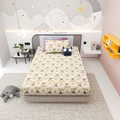 Artist of the Future Light Beige Soft Cotton Kids Bed Sheet