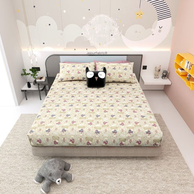 Artist of the Future Light Beige Soft Cotton Kids Bed Sheet