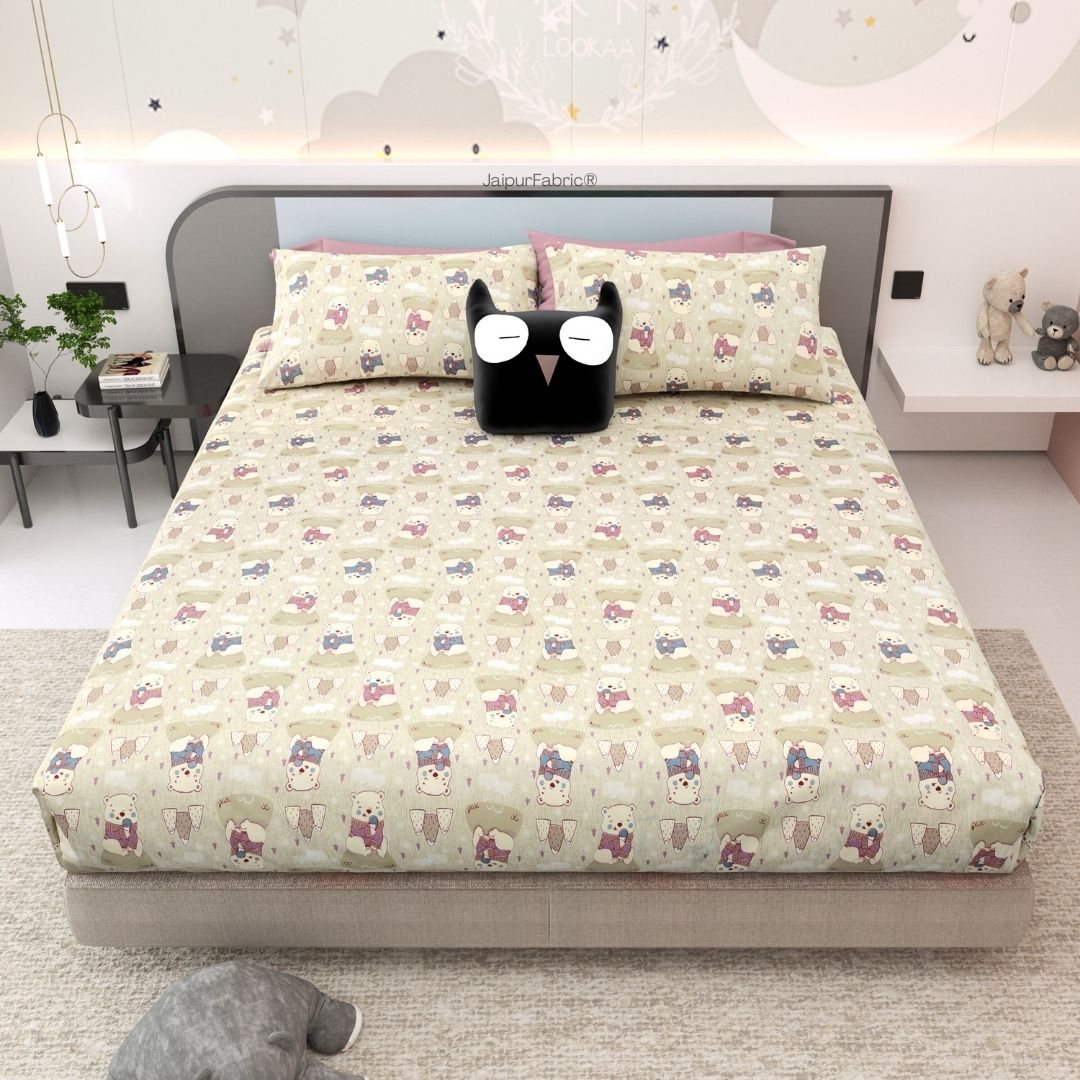 Artist of the Future Light Beige Soft Cotton Kids Bed Sheet