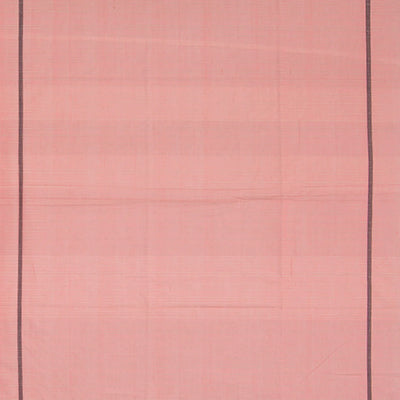 Baby Pink Handwoven Kanchi Organic Cotton Saree With Abstract Border-Baby Pink