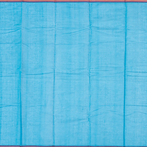 Sky Blue Handloom Kanchi Cotton Saree With Checks-Sky Blue