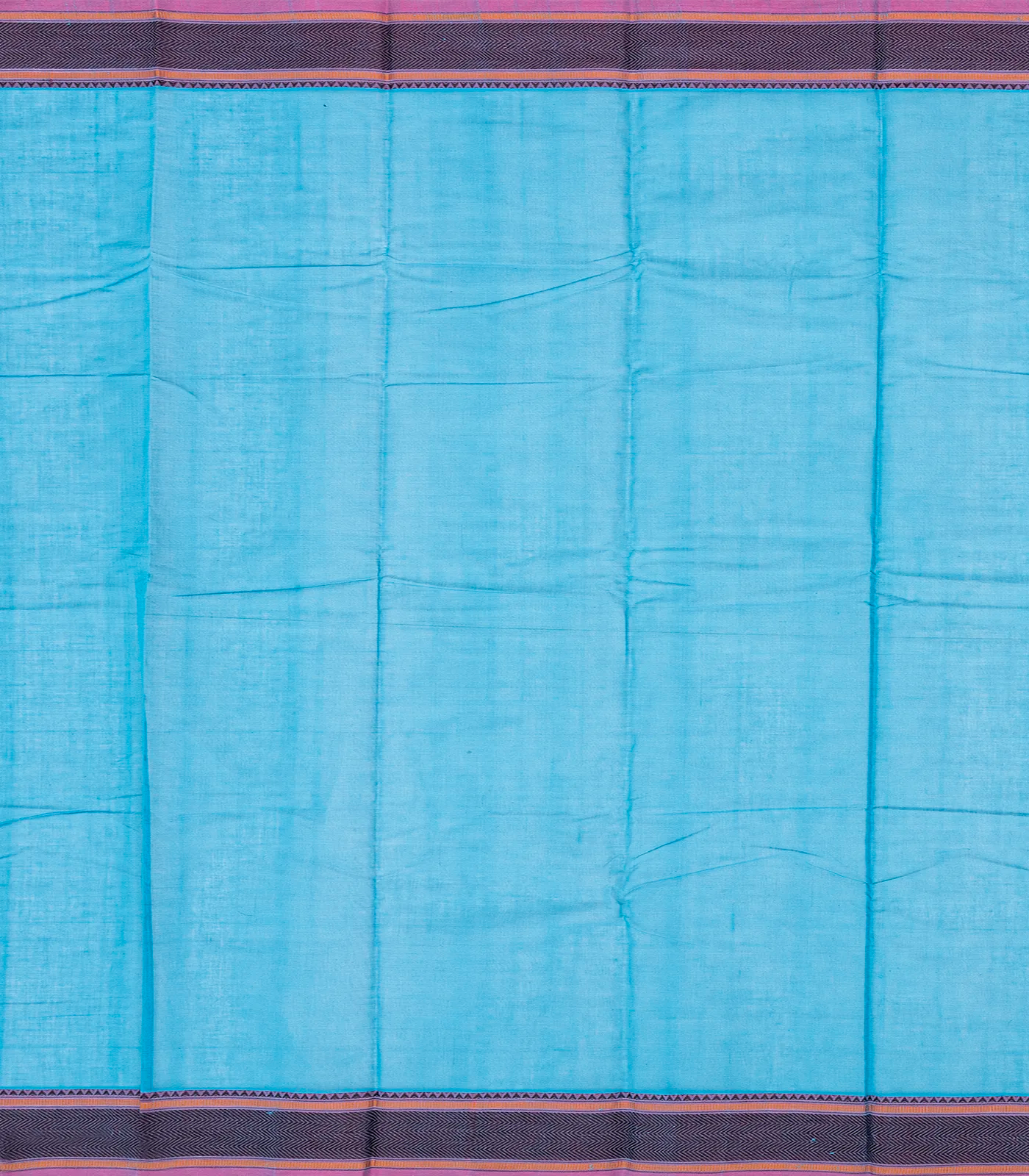 Sky Blue Handloom Kanchi Cotton Saree With Checks-Sky Blue