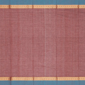 Maroon Handloom Kanchi Cotton Saree With Beldari Stripes-Maroon