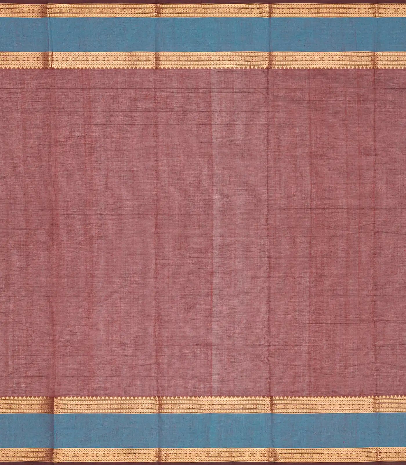 Maroon Handloom Kanchi Cotton Saree With Beldari Stripes-Maroon