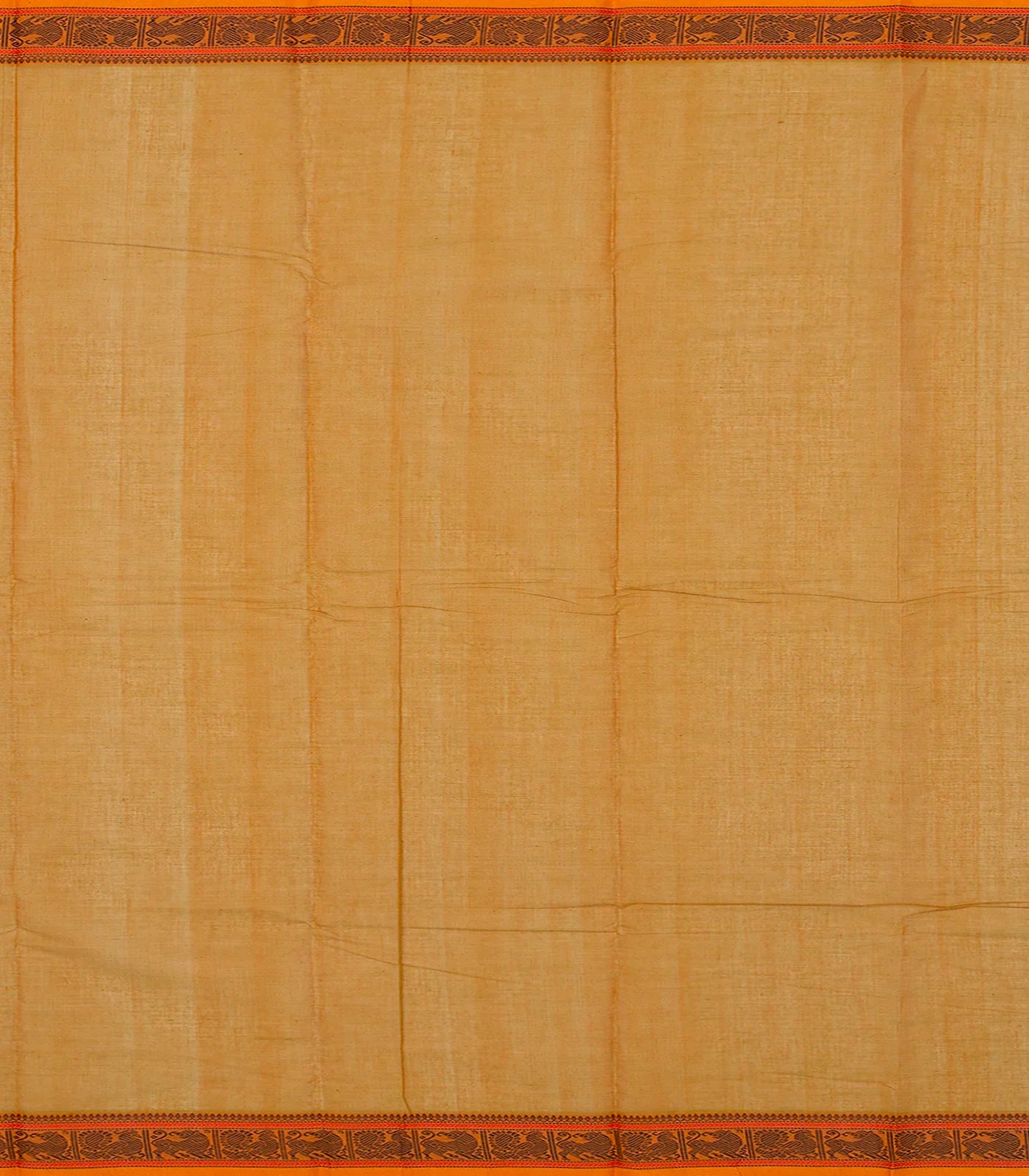 Oil Mustard Handloom Kanchi Cotton Saree With Kalasam Motifs-OIL MUSTARD